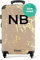 NoBoringSuitcases.com® Koffer personalisiert, 67x43x25cm - Hartschalenkoffer Groß, Rollkoffer - Reisekoffer Mittelgroß - Goldener Marmor - Leicht - Koffer mit Namen Initialen