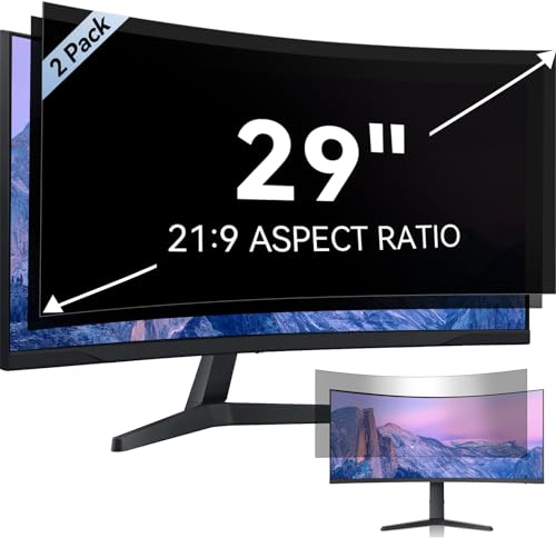 [2 confezioni] Schermo privacy per computer da 29 pollici per monitor widescreen 21:9, protezione degli occhi, antiriflesso luce blu per monitor del computer, filtro per la privacy, pellicola