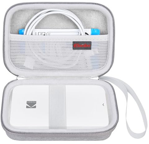Elonbo Tasche für Kodak Step Drucker Kamera Sofortbildkamera Instant Fotodrucker, Netzfach passt zu Kodak Step-Fotopapier, Grau