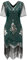 Gionforsy Damen 1920s Kleid mit Pailletten Kurzem Ärmel 20er Jahre Flapper Kostüm Kleid für Great Gatsby Motto Party Halloween Karneval Fasching (Dunkelgrün, M)