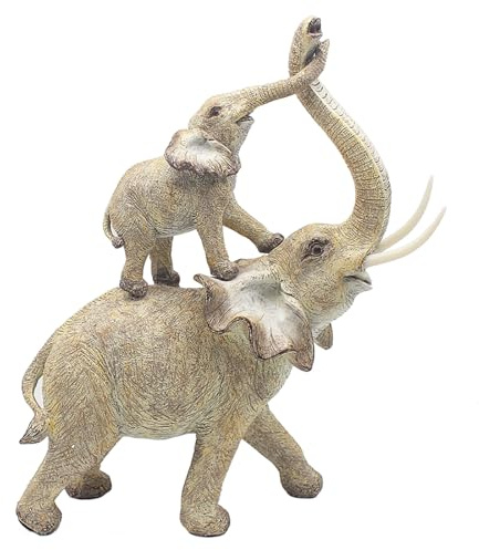 Lesser & Pavey Elephant with Calf Home Decor Figurine | Family Design, Intricate Detailing, Freestanding Display, Indoor Outdoor Use, Stable Base, Gift Choice