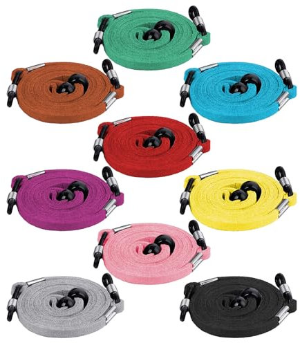 9 Pieces of Suede Lanyard, Adjustable Eyeglass Cord, Eyeglass Frame Strap, Eyeglass Strap, Sling, Rope, Suitable for Men's and Women's Eyeglass Chains. Pink