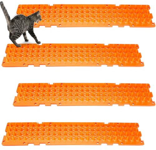 Nuanchu Cat Deterrent Mat - Repellent with Spikes, Anti-Cat, Dogs & Outdoor/Indoor Use (16.5 x 3.3 Inch, Orange)