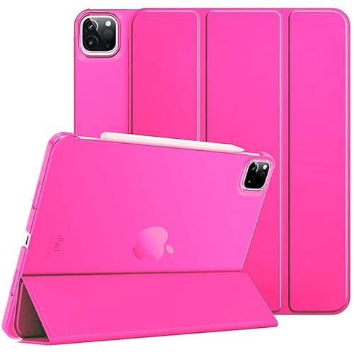 (Pink) Smart Case for iPad Air 13 inch 2025(M3)/2024(M2) for iPad Pro 12.9 6th/5th/4th Gen 2022/2021/2020 with Slim Trifold Stand Cover, Support Touch ID&Auto Wake/Sleep