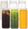 LIMILI Botellas de jugo de vidrio con tapas, 6 botellas de vidrio de 500 ml con tapas, botellas de agua de vidrio reutilizables de boca ancha, botellas de vidrio transparente para jugos, leche,