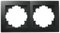 cadre | FLAIR | pour prises d'interrupteur, cadre de prise à 2 voies, cadre d'interrupteur, cadre double, noir mat