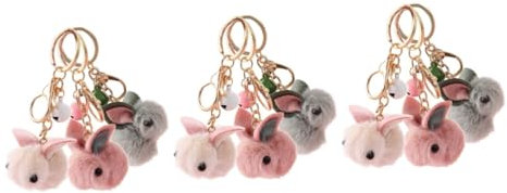 DEARMAMY 9pièces Porte-clés Lapin Mignon Accessoires De Décoration De Clé Et Pendentif De à Lapin