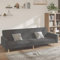 Willood Schlafsofa 2-Sitzer Hellgrau Stoff Sofa mit Holzrahmen, Schlafcouch für Wohnzimmer Heimkino Büro, Couch Sofabett Tagesbett Gästebett