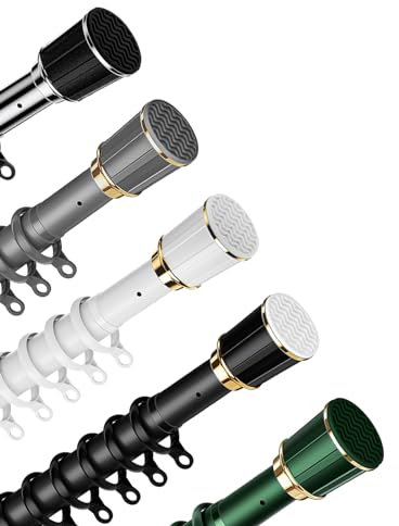 Tringle à rideau de douche extensible sans perçage - Barre télescopique antirouille - Tube de 3 m de diamètre 40500 cm de long - Pour balcon, salon, bibliothèque - Rose - 160 cm