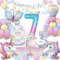 Vajilla para Fiesta de Unicornio, Mariposas 7 Años Fiesta Cumpleaños Niñas, Unicornio Vajilla Cumpleaños Decoracion Incluye Platos Taza Servilletas para 7 Años Cumpleaños 16 Invitados