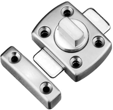 OSALADI Verrou Serrure Loquet De Porte Moustiquaire Crochets De Porte Poignée De Porte Support De Porte Boulon Noir Casier De Porte Loquet Coulissant Alliage De Zinc Silver
