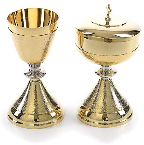 Holyart Calici Pissidi Patene metallo: Calice e Pisside zigrinati oro, Calice