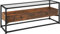 tectake® Lowboard mit 2 Schubladen und Ablagen, 121,5 x 41,5 x 50,5 cm, Fernsehtisch mit Glasplatte, TV-Regal im Industrie-Design, Holz, schwarzes Metallgestell (Industrial Dunkelbraun)