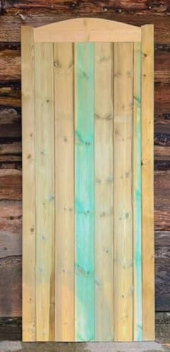 Wooden TVG Dome Garden Gate Pedestrian Gate Wooden Pressure Treated-6 FT (180cm High x 75cm Wide x 5cm Deep)
