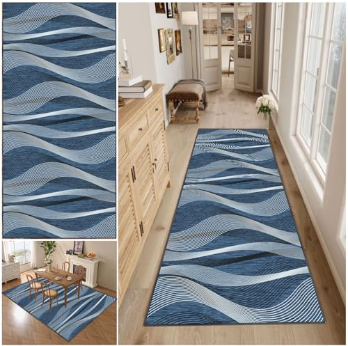 Anti-slip Indoor Bedside Rug, Washable Runner Rug, Long Carpet Floor Mat, kitchen mats, Multi-Purpose Hallway Narrow Rug, 70 x 350 cm for Entryway Laundry Absorbent Runner Mat Floor Protection Mat