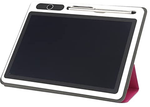 Oreilet Elektronischer Notizblock, 9 Zoll Flexibles Helles LCD Schreibtablett mit Kunstledergehäuse, Geschäftslösungen Handmalwerk für Arbeit und Studium (Rot (mit Lederetui))
