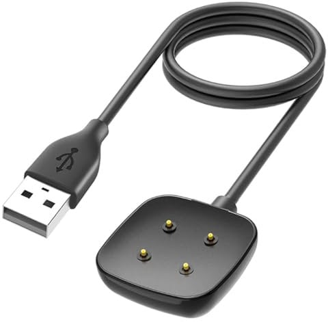 Jurqqer Magnetic Charger for Fitbit Sense 2/Versa 4/3/Sense - 3.3FT Fast Charging USB Cable, Replacement Charger Cord Compatible with Fitbit Sense 2, Versa 4, Versa 3, Sense (UK Compatible)