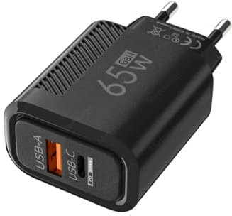 Cargador USB C y USB A de 65W Compatible Universal, Adaptador de Corriente Typo A y C PD 3.0 PPS Compatible con Todos los móviles y trablets Tipo C o A Color Negro 51CH019ng