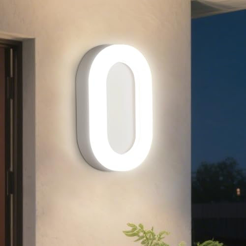 VivaLet Lampadario Bagno 12w 1200lm, Applique Da Esterno Interno 4000k Bianca, Luci per Esterno, Plafoniera Bagno Soffitto IP65, Scale Balcone Corridoio Garage Bagno Soffitto Officina Specchio Luce