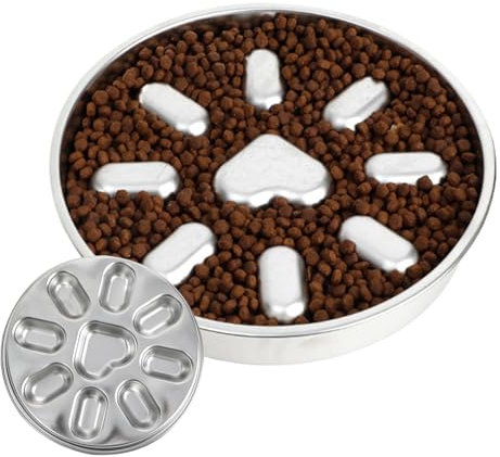 Bol Anti-Glouton pour Chien | Bol De Nourriture Puzzle À Alimentation Lente - Gamelle Anti-Glissement en Acier Inoxydable pour Chiot Enrichissement Anti-Ennui Alimentation Saine