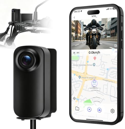 Avutrel 1296P Motorbike Dash Cam Front Internet-Connected, IP67 Waterproof Helmet Camera with Night Vision and 146° Wide Vewing Angle, 8-100V ACC for Motorcycle Off-road Bike Scooter E-bike