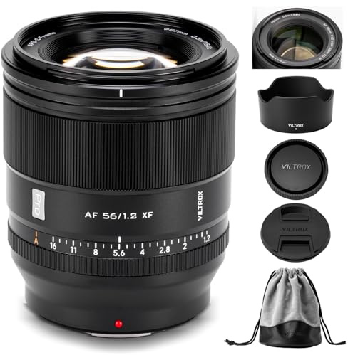 VILTROX 56mm F1.2 Pro XF-Mount Objektiv für Fuji, APS-C Autofokus-Objektiv mit großer Blende für Fujifilm Fuji X-Mount X-A7 X-E4 X-H1 X-Pro3 X-S10 X-T4 X-T5 X-T30 XT30II X-T200 X-H2S X-S20 X-M5