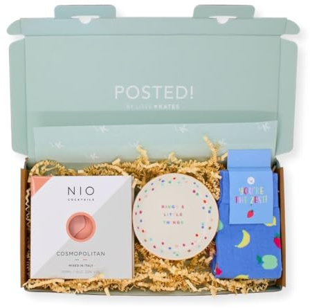 POSTED! You're The Zest Letterbox Gift For Her Includes Nio Cocktails & Treats - Gift Box - By LK - Vibrant, Fun Socks, Cocktails, Trinket Tray, Perfect Surprise