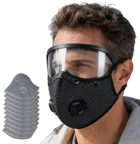 Lufaze Staubschutzmaske Atmungsaktiv Antibeschlag UV-Schutz | Holzbearbeitung Staubschutz für Frauen und Männer, drinnen, draußen, in der Werkstatt, beim Gärtnern und auf der Arbeit