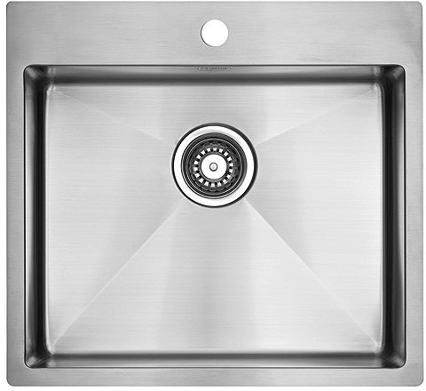 Lavabo KUBUS 540 soft Edelstahlspüle mit Raumsparventil/Ausschnittmaße: 510 x 470 / Spüle/Lavabo/Designspüle