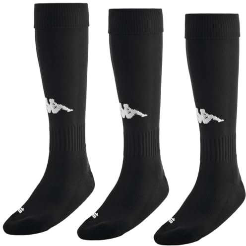 Kappa Penao PPK 3 Socken Herren Bequeme und stylische Sportbekleidung, Schwarz, 31-34