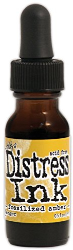 Ranger Tim Holtz April Distress Ink Re-Inker, 0.5 oz, Fossilized Amber