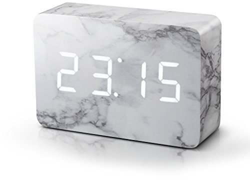 Gingko Brick Click Clock Marble Wecker Stein