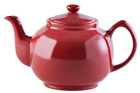 Price & Kensington Englische Teekanne für 10 Tassen, aus hochwertigem Steingut, Teekännchen mit Glanzglasur, rot, mikrowellen- und spülmaschinenfest, Vintage Teebereiter