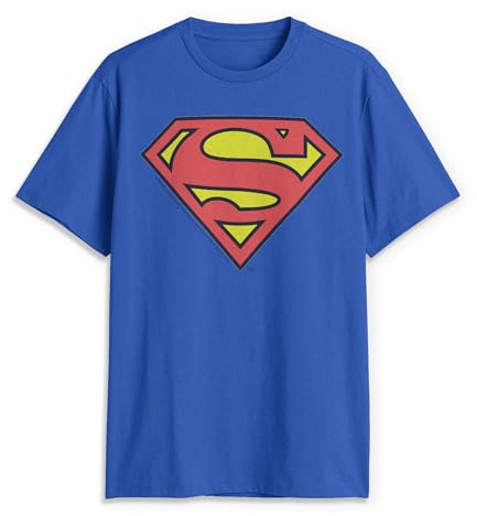 DC Comics Superman Classic Logo Shield Graphic Tee Men's Blue Superhero