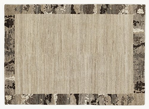 OMEGA AURO echter original handgeknüpfter Nepal Teppich in wolle-natur, Größe: 170x240 cm