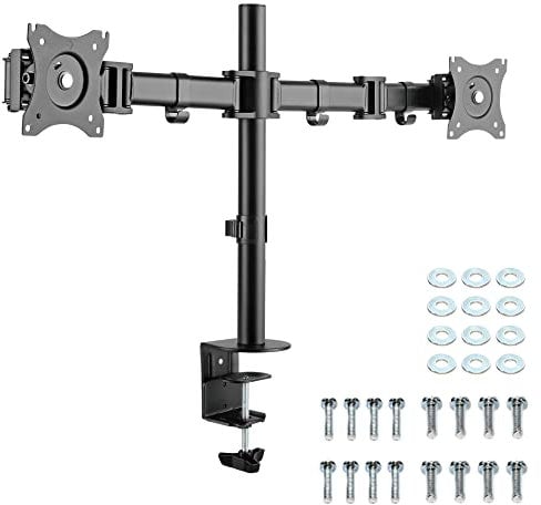 RICOO Monitor Halterung 2 Monitore Bildschirmhalterung Dual Monitor-Arm Monitorhalterung Ständer Arme für 15-27 Zoll Computermonitore PC Gaming Bildschirm TS5811 Stand Tischhalterung Monitor-Halter