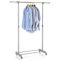IDIMEX Portant à vêtements Sala en métal chromé et Gris, penderie Simple sur roulettes vestiaire Mobile avec 1 Barre Extensible Hauteur réglable
