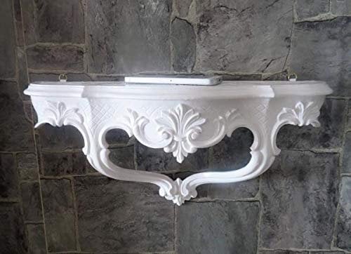 artissimo Wandkonsole/Spiegelkonsolen/Wandregal BAROCK ANTIK Konsole Weiß 45cmx 21cm