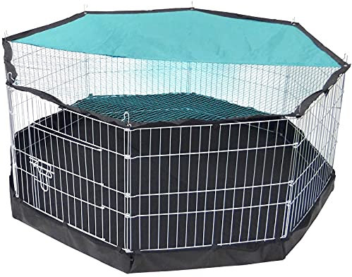 Schnauzerl Freilaufgehege 8-eckig mit Nylonboden Nager Freigehege für Kaninchen Meerschweinchen Außengehege Ø ca. 143 cm