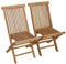 Teako Design 2 Stück Klappstühle Alessandria Teak Massivholz Gartenstühle, Terassenstühle
