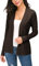 EXCHIC Femmes Manches Léger Manches Longues Devant Ouvert Tricoté Cardigan Gilets (L, Marron)