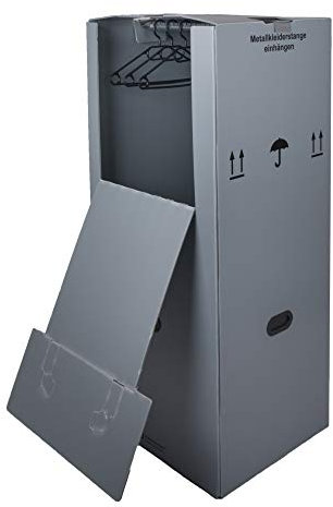 BB-Verpackungen 35 Kleiderboxen Kunststoff 600 x 510 x 1350 mm inkl. Kleiderstange Kleider Karton