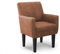 CAVADORE Diningsessel Malm / Polstersessel für Küche oder Esszimmer in Lederoptik / Mit Kontrastnaht / Passend zur Küchengarnitur Malm / 66 x 96 x 71 / Mikrofaser: cognac