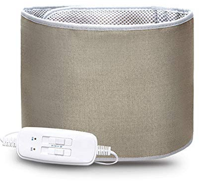 WLXW Cintura Massaggiante Dimagrante Elettrica, Cintura Sauna con 2 Motori Riscaldamento A Infrarossi Lontano Temporizzazione Automatica per Vita/Fianchi/Gambe,Grigio