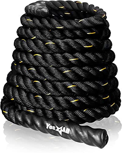 Yes4All NC7X Corde de Combat, 50 mm - 9 m Corde d'entraînement, Corde d'exercice Diamètre 38 mm/50 mm Poly Dacron Longueur 9m/12m/15m