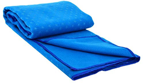 N / A Handtuch für Yogamatte Rutschfester Sportmatte mit Tasche Yogamattenauflage für Sportliche Fitnessübungen Zuhause - Blau, 183 * 63cm