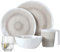 Melamin Camping Geschirr Set 4 Personen Amboss Design 16 Teilig + 4 Gläser Wassergläser Tafelgeschirr Picknick BBQ Kochgeschirr