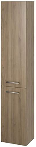 VBChome Hochschrank Nussbaum 30 x 150 cm Badmöbel Hängeschrank Badschrank Hängeschrank Türen Badezimmerschrank Badregal
