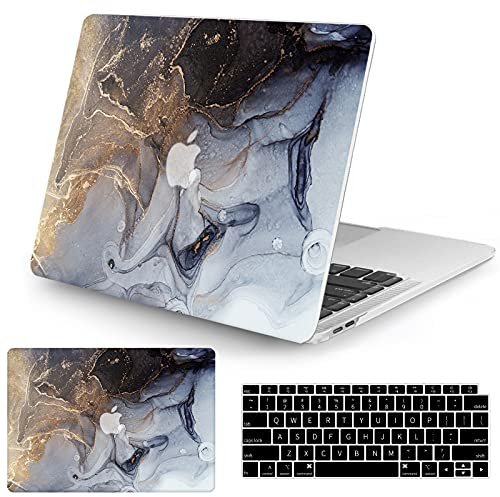 Watbro Coque rigide et protecteur de clavier compatible avec MacBook Pro 13 sortis en 2020, 2019, 2018, 2017, 2016 M1 A2338/A2289/A2251/A2159/A1989/A1706/A1708 - Marbre coloré
