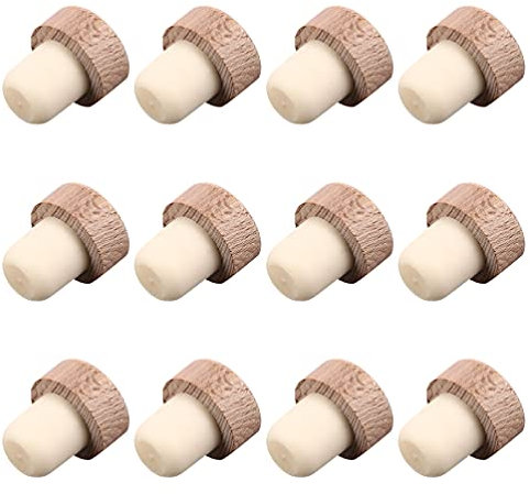 Cabilock 12Pcs Holz Wein Flasche Stopfen Wein Korken T- Stecker Kork Wiederverwendbare Und Ersatz Korken für Wein Bier Flasche